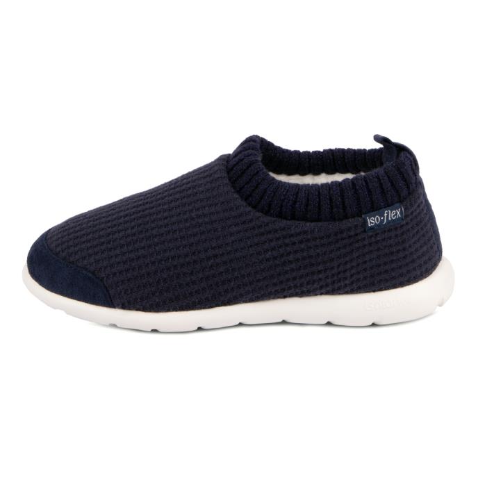 Isotoner® Ladies Iso-Flex Waffle Bootie Slipper Navy Extra Image 3